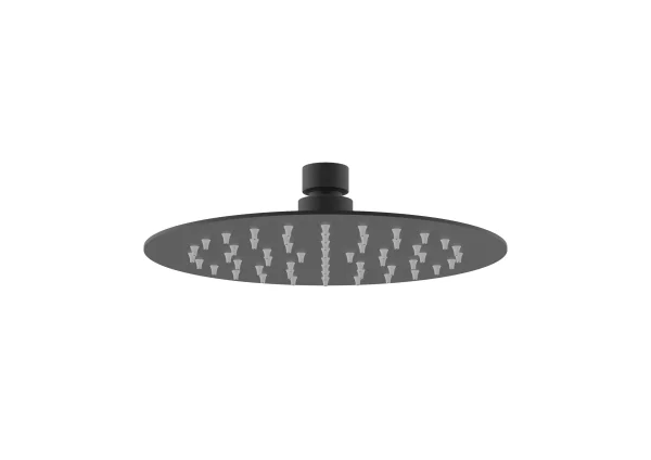 Saneux Cos 200x2mm Slim Round Shower Head - Matte Black