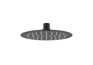 Saneux Cos 200x2mm Slim Round Shower Head - Matte Black