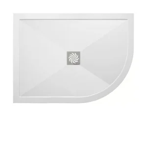 Crosswater Central Waste Offset Quadrant Right Hand 25mm Stone Resin Shower Tray 800 x 1000mm