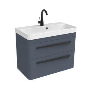 Saneux Hyde 70cm 2 Drawer Wall Mounted Unit - Matte Fiord