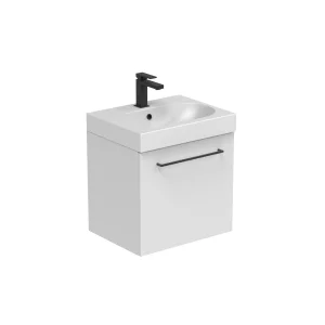 Saneux Austen 50cm 1 Drawer Wall Mounted Unit - Matte White