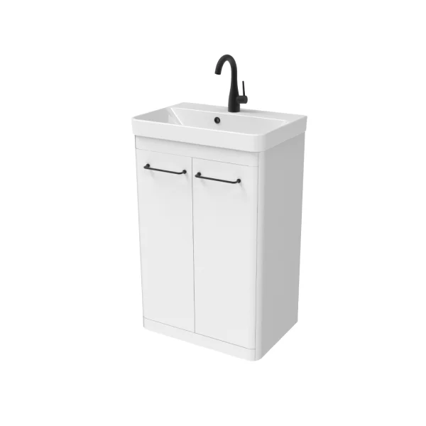 Saneux Hyde 55cm 2 Door Floor Standing Unit - Matte White