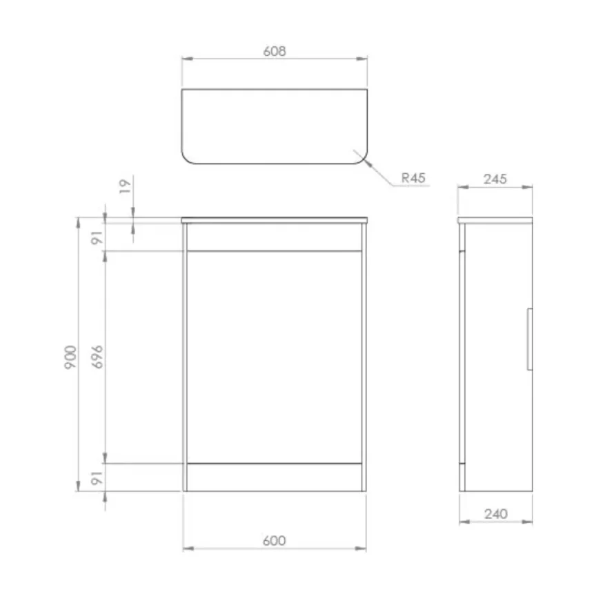Saneux Hyde 60cm Wc Unit - Matte Fiord detail view - Image 2
