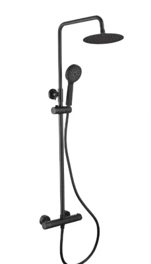 Cubico Vector Matt Black Thermostatic Round Shower product image - Image 1