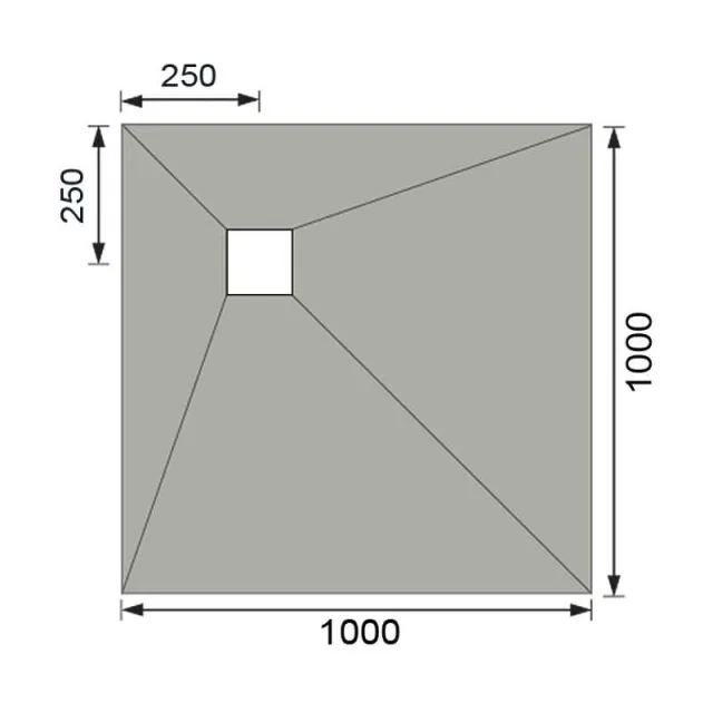 Abacus Elements Level Access Kit Square Drain 10x10 Corner technical drawing - Image 2