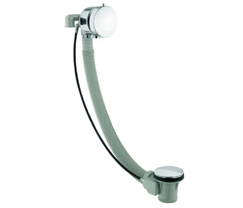 Just Taps Free Flow Bath Filler With Pop Up Waste System 60cm Chrome product image - Image 1