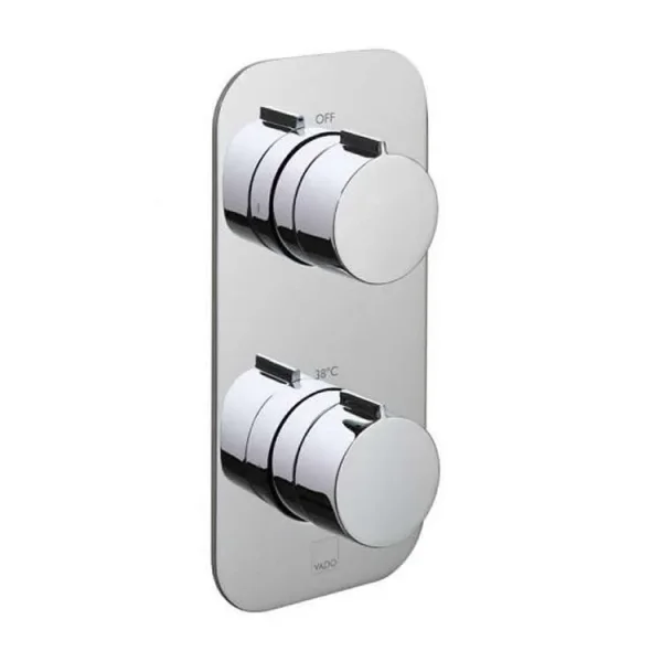 Vado Tablet Altitude 2 Outlet 2 Handle Concealed Thermostatic Valve Vertical Chrome product image - Image 1