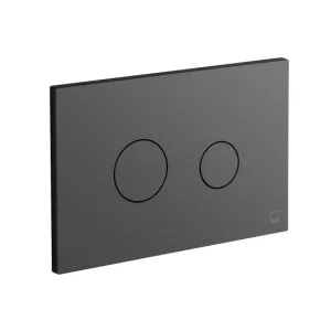 Vado Individual Round Button Flush Plate Brushed Black