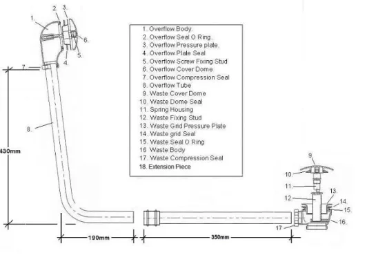 Bc Designs Push Down Exposed Bath Waste Brushed Nickel detail view - Image 2