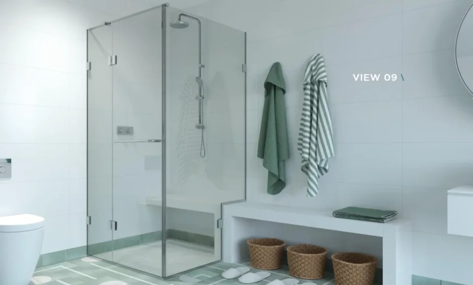 Shower Lab View 09 Standard-inline Panel + Door + Return Panel 1068-1088 X 769-789 X 2000 product image - Image 1