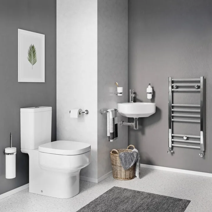 Crosswater Kai S Corner Basin With Overflow White detail view - Image 2