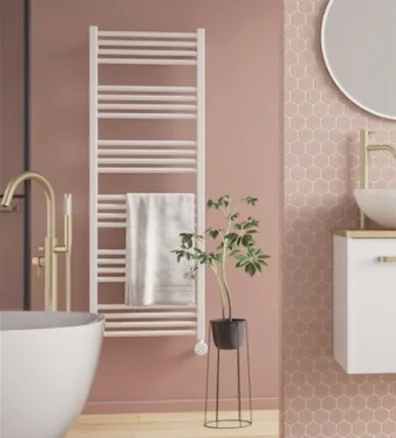 Crosswater Mpro Towel Warmer 480x1140 Electric Matt White detail view - Image 2