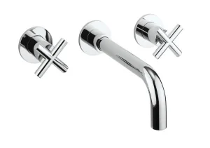 Crosswater Mpro Crosshead Basin 3 Hole Set Wall Chrome