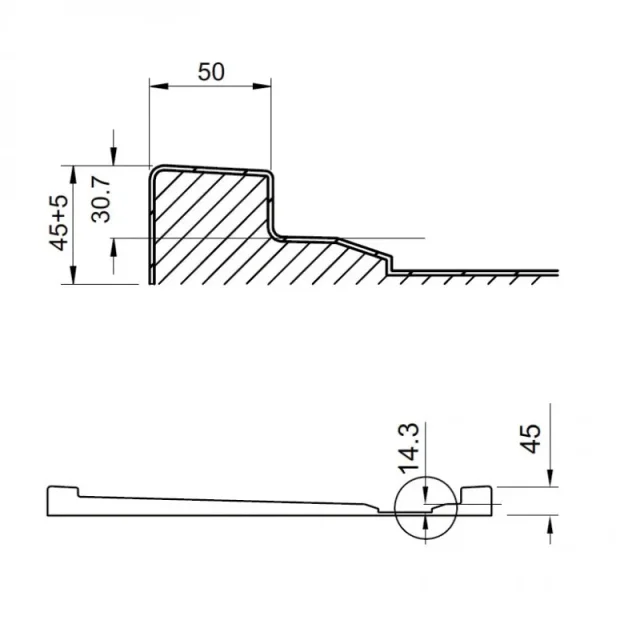 Crosswater Offset Quadrant Shower Tray 800x1200 Lh 45mm detail view - Image 3