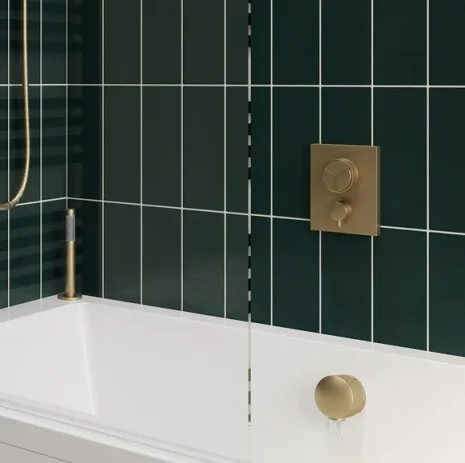 Crosswater Crossbox Push Mpro 3 Outlet Trim & Levers Brushed Brass detail view - Image 2