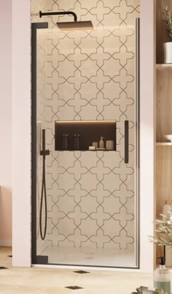 Crosswater Asura 8mm Hinged Door 900 Matt Black product image - Image 1