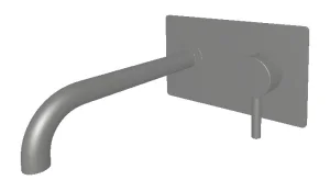 Ava Trend 2 Hole Wall Mounted Bath Mixer W/ Backplate - Polished Stainless Steel