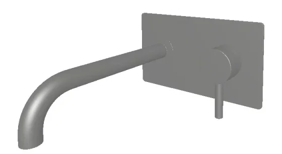 Ava Trend 2 Hole Wall Mounted Bath Mixer W/ Backplate - Polished Stainless Steel product image - Image 1