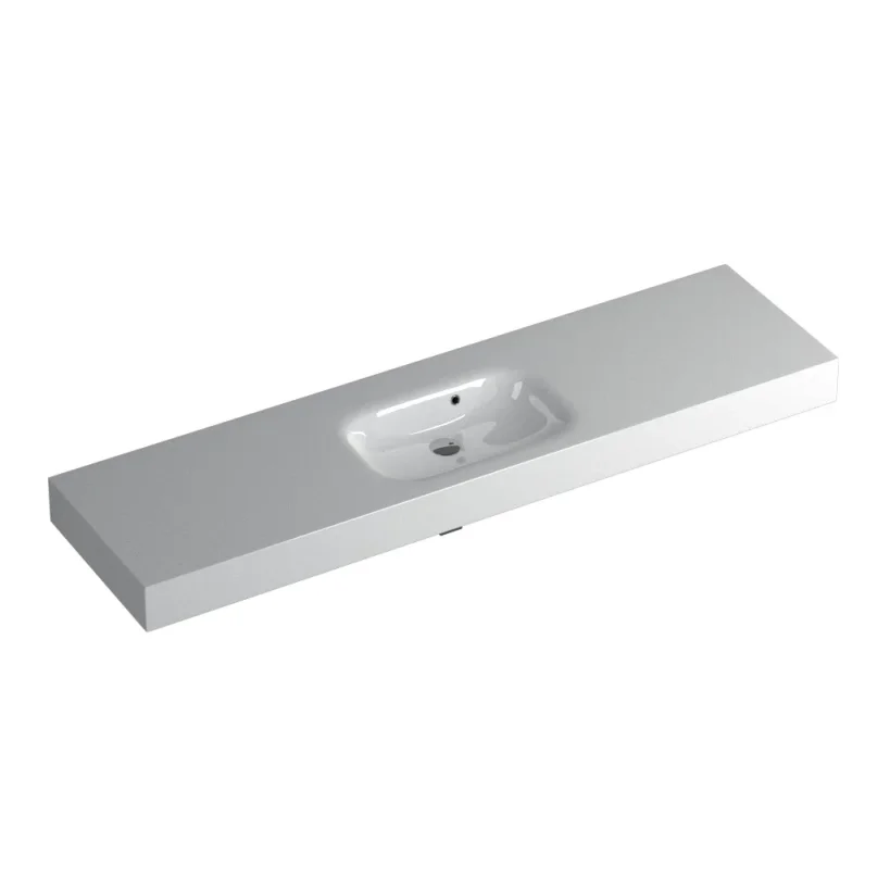 Faeber Infinite S1 Pearl 1800mm Single Central Wall Hung Basin White polished product image - Image 1