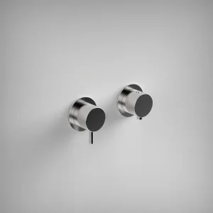 Ava Trend 1 Way 2 Handle Thermostatic Valve W/ Flanges - Polished Stainless Steel