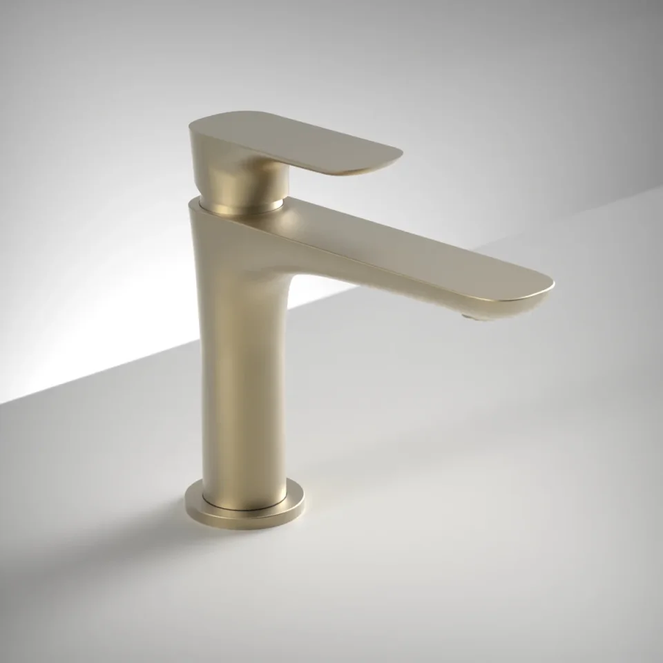 Ava Purity Deck Mounted Basin Mixer Monobloc - Brushed Brass product image - Image 1
