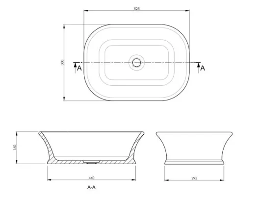 Bc Designs Magnus/senator Basin 525 X 380 Gunmetal detail view - Image 2