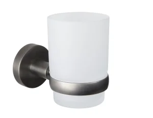 Just Taps Vos Tumbler Holder Brushed Black