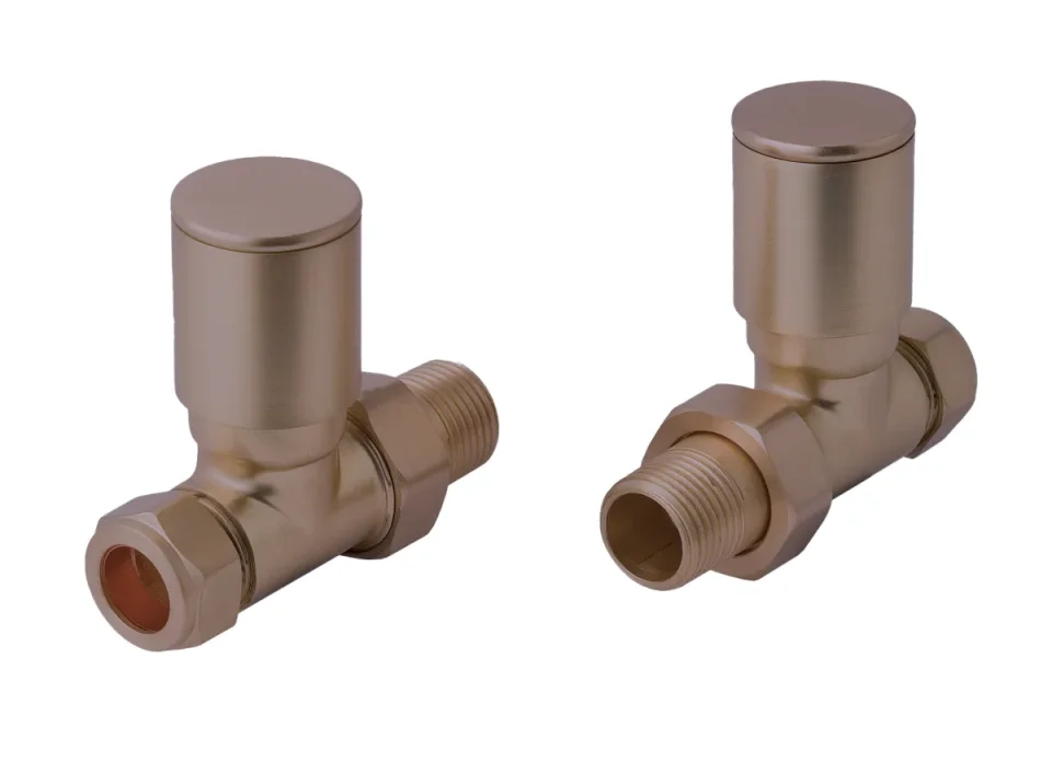 Just Taps Straight Radiator Valve Brushed Bronze product image - Image 1