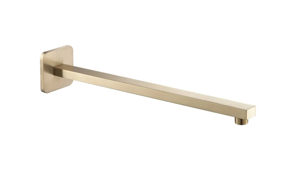 Just Taps Hix Wall Mounted Shower Arm 380mm Brushed Brass product image - Image 1