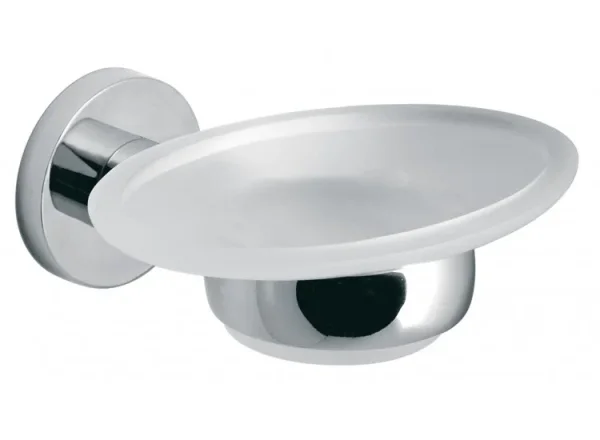 Vado Elements Frosted Glass Soap Dish And Holder Wall Mounted Chrome product image - Image 1
