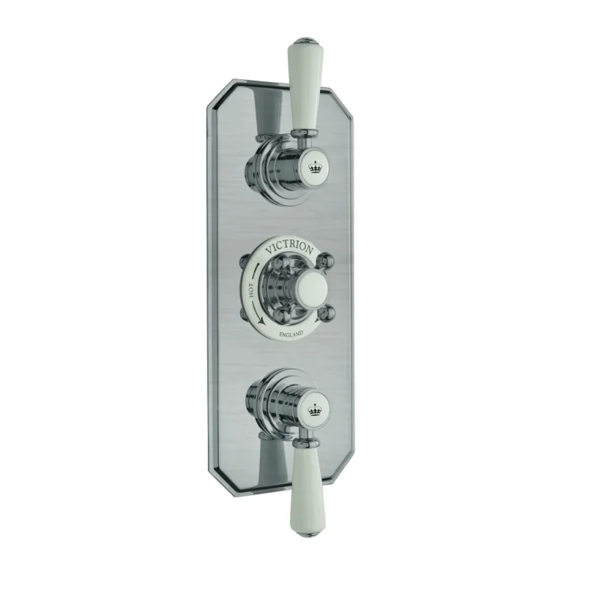 Bc Designs Victrion Triple 2-way Concealed Valve Brushed Chrome product image - Image 1