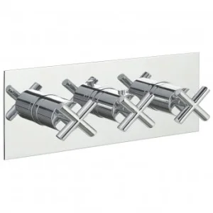 Just Taps Solex Thermostatic Concealed 3 Outlet Shower Valve Horizontal Chrome
