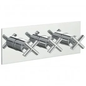 Just Taps Solex Thermostatic Concealed 3 Outlet Shower Valve Horizontal Chrome