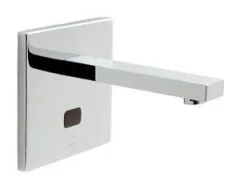 Vado I-tech Notion Infra-red Basin Mixer Wall Mounted With Square Back Plate Mains Or Aa Battery Operated Chrome