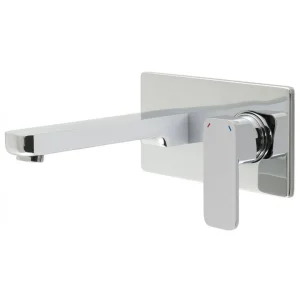 Vado Phase 2 Hole Basin Mixer Single Lever Wall Mounted With Rectangular Back Plate Chrome