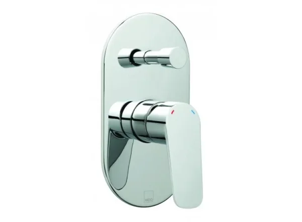 Vado Photon 2 Outlet Single Lever Concealed Manual Valve With Diverter Chrome detail view - Image 2
