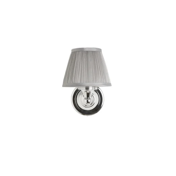 Burlington Round Base, Chiffon Silver Pleated Shade - Chrome