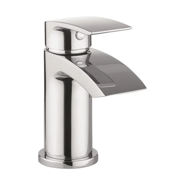 Crosswater Flow Basin Mini Monobloc With Click Clack Waste Deck Mounted Chrome