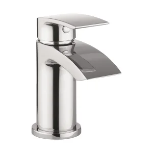 Crosswater Flow Basin Mini Monobloc With Click Clack Waste Deck Mounted Chrome