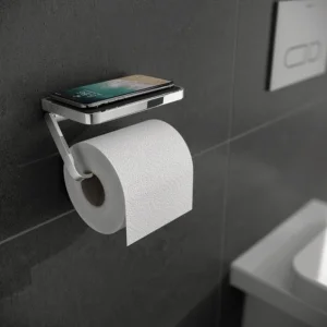 Hib Toilet Roll Holder With Shelf & Anti-slip Mat