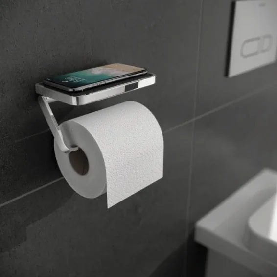 Hib Toilet Roll Holder With Shelf & Anti-slip Mat product image - Image 1