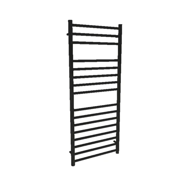 AVA Trend Ladder 1200 x 500mm Matt Black Stainless Steel Towel Rail  Oil Filled