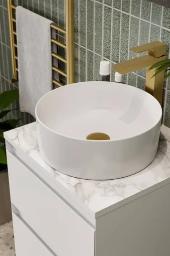 Saneux Sienna 36cm Round Countertop Washbasin detail view - Image 3