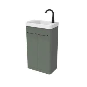 Saneux Hyde 50cm 2 Door Floor Standing Unit & Plinth - Matte Sage