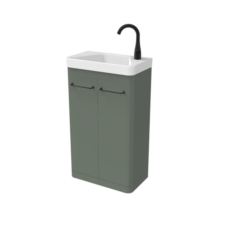 Saneux Hyde 50cm 2 Door Floor Standing Unit & Plinth - Matte Sage product image - Image 1