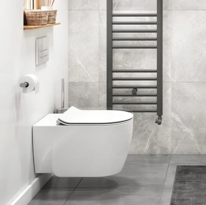 Crosswater Kai X Soft Close Thin Toilet Seat White detail view - Image 2