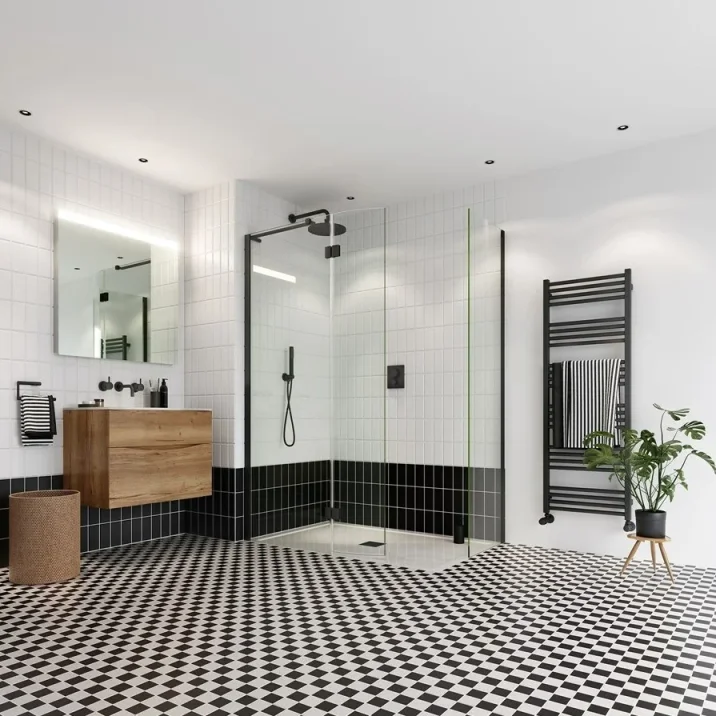 Crosswater Crossbox Push Mpro 3 Outlet Trim & Levers Matt Black detail view - Image 3