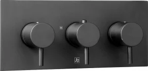 Just Taps Vos 3 Outlet Thermo Conc Valve Horizontal Matt Black