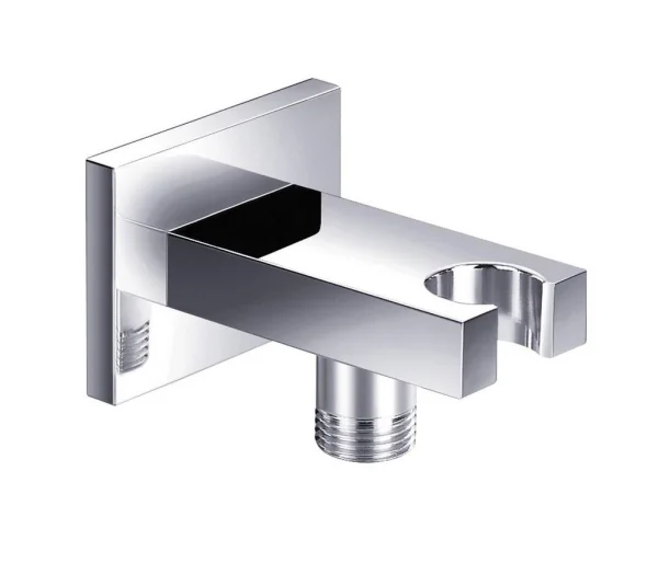 Just Taps Square Minimalist Wall Outlet And Holder Chrome