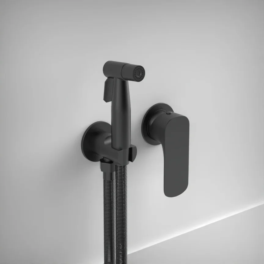 Ava Purity Douche Kit W/ Flanges - Brushed Black product image - Image 1